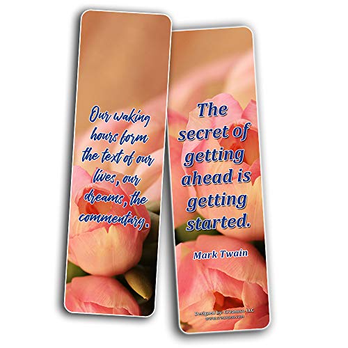 Creanoso Inspirational Sayings with Colorful Floral Theme Bookmarks (30-Pack) Ã¢â‚¬â€œ Stocking Stuffers Gift for Men & Women, Teens - Rewards Gifts Ã¢â‚¬â€œ Awesome Bookmark Collection Ã¢â‚¬â€œ Bulk Set Pack