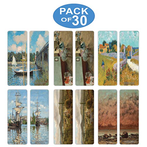 Creanoso Classical Artistic Famous Arts Series 4 Bookmarks (30-Pack) Ã¢â‚¬â€œ Inspiring Illustrations for Painters, Artists Ã¢â‚¬â€œ Great Art Reading Collection Pack for Men, Women, Teens, Adults