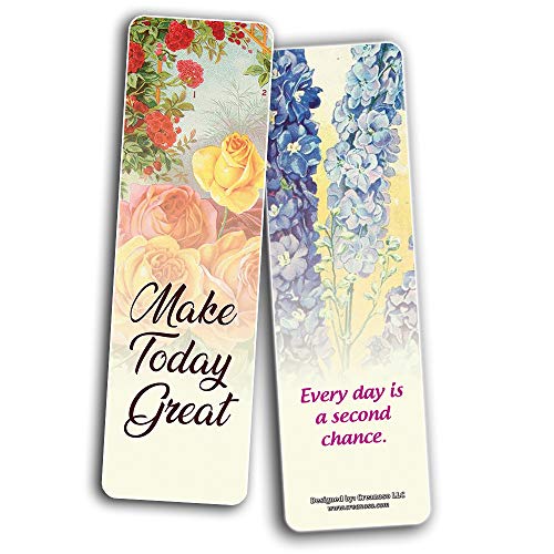 Creanoso Inspiring Words Floral Sayings Bookmarks (60-Pack) ÃƒÂ¢Ã¢â€šÂ¬Ã¢â‚¬Å“ Bookmarker Cards for Women - Six Assorted Quality Page Clipper Bulk Set ÃƒÂ¢Ã¢â€šÂ¬Ã¢â‚¬Å“ Premium Gift for Mothers, Moms, Girls ÃƒÂ¢Ã¢â€šÂ¬Ã¢â‚¬Å“ Premium Gifts