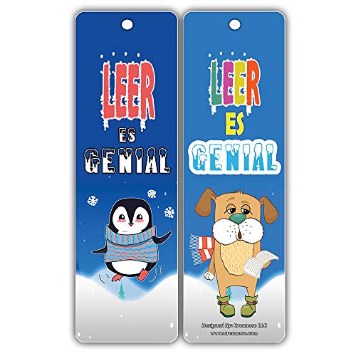 Creanoso I Love Reading Bookmarks (30-Pack) Ã¢â‚¬â€œ Inspiring Spanish Reading Words Bookmarkers Bulk Set Ã¢â‚¬â€œ Premium Quality Book Clippers for Kids, Boys, Girls