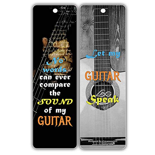 Creanoso Inspiring Inspirational Quotes Guitar Bookmarkers for Guitar Players (30-Pack) Ã¢â‚¬â€œ Motivational Guitar Sayings Ã¢â‚¬â€œ Stocking Stuffers Gift for Musicians, Bass Players, Guitar Lovers