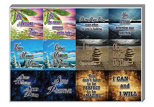 Creanoso Happiness Life Quotes Positive Stickers (10-Sheet) â€“ Total 120 pcs (10 X 12pcs) Individual Small Size 2.1 x 2. Inches , Waterproof, Unique Personalized Themes Designs, Any Flat Surface DIY Decoration Art Decal for Boys & Girls, Children, Teens