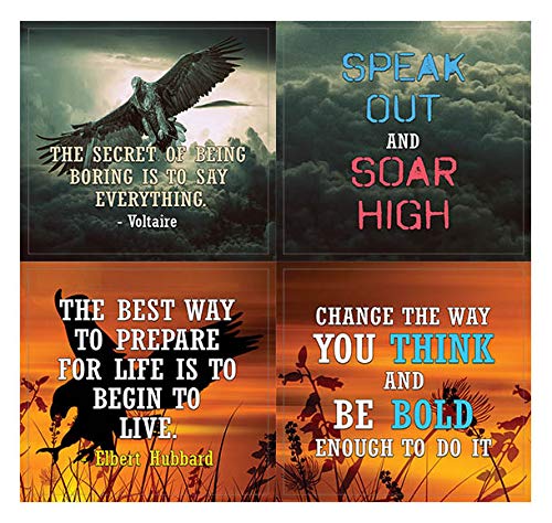 Creanoso Inspirational Motivational Stickers (20-sheets) - Eagle Quote Sticker Cards - Gift Rewards Ideas for Men Women â€“ Twelve Strong Inspirational Words