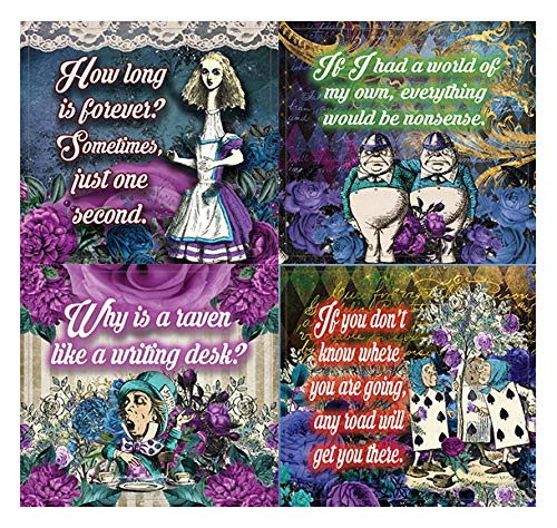 Creanoso Alice in Wonderland Stickers Series 2 (10-Sheet) â€“ Total 120 pcs (10 X 12pcs) Individual Small Size 2.1 x 2. Inches , Waterproof, Unique Personalized Themes Designs, Any Flat Surface DIY Decoration Art Decal for Boys & Girls, Children, Teens