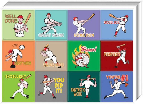 Creanoso Inspiring Positive Motivational Baseball Sports Stickers (20-sheets) â€“ Great Sport Motivational Decal Pack for Kids, Teens, Men & Women â€“ Sticky Surface DÃ©cor Decoration Collection Set