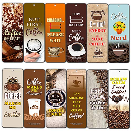 Creanoso Awesome Bookmark Coffee Lover Series III Bookmarkers for Men, Women (30-Pack) Ã¢â‚¬â€œ Premium Gift Set Ã¢â‚¬â€œ Stocking Stuffers Gift for Coffee Lovers