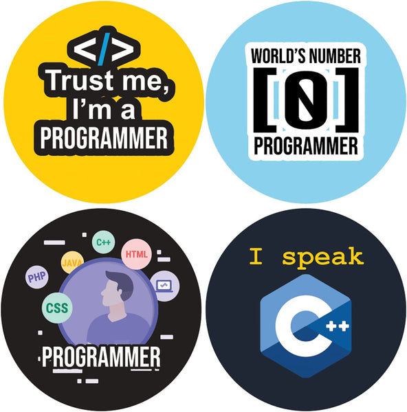 Programming Language Stickers (5 Sets X 16 Designs)