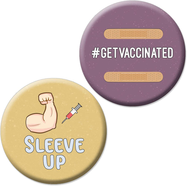 I Got My Vaccine Pin Buttons (1 Set X 10 Designs)