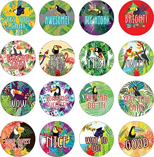 Toucan Motivational Sticker (Round Sticker) (Sheet of 10) - Classroom Reward Incentives for Students and Children - Stocking Stuffers Party Favors & Giveaways for Teens & Adults