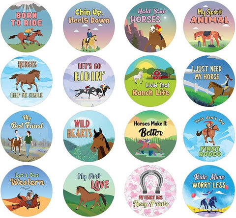 Creanoso Horse Rider Quotes Stickers (10 Sets X 16 Designs) â€“ Sticker Card for Kids â€“ Awesome Stocking Stuffers Gifts for Boys & Girls â€“ Classroom Home Rewards Enticements