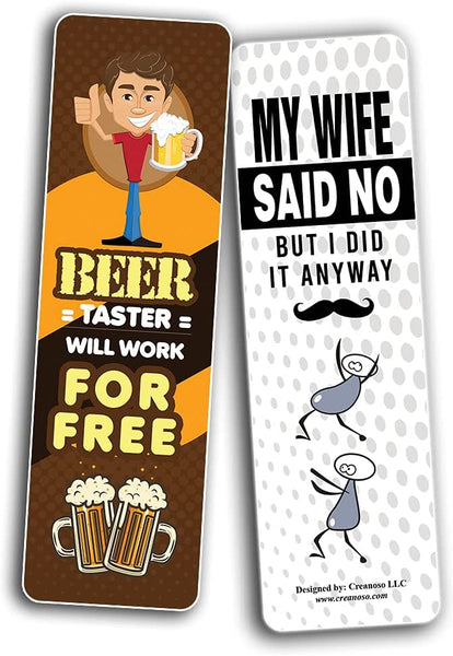 Creanoso Funny bookmarks for Men (30-Pack) - Party Favors & Corporate Giveaway Incentives Gift Pack