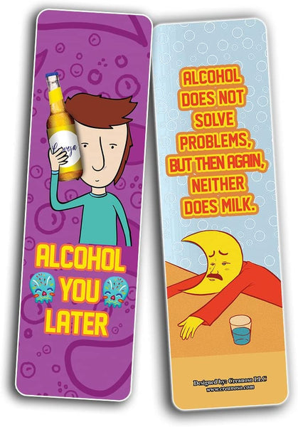 Funny Alcohol Bookmarks (5-Sets X 6 Cards)