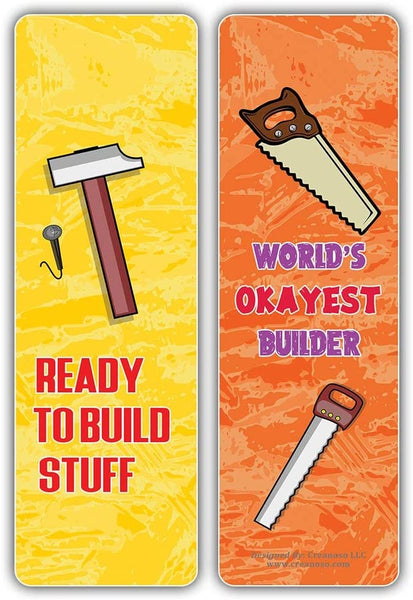 Creanoso I am a Builder Bookmarks (10-Sets X 6 Cards) â€“ Daily Inspirational Card Set â€“ Interesting Book Page Clippers â€“ Great Gifts for Adults and Teens