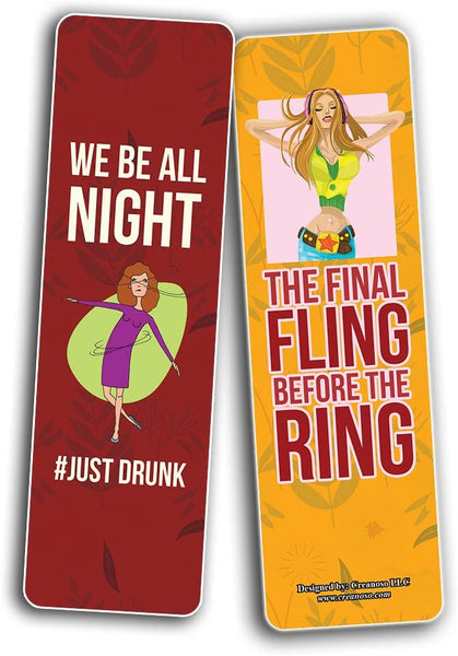 Creanoso Funny Bridal Shower Bookmarks (2-Sets X 6 Cards) â€“ Daily Inspirational Card Set â€“ Interesting Book Page Clippers â€“ Great Gifts for Adults and Teens