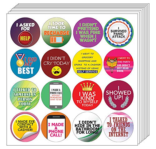 Creanoso Stickers for Adults Series 4 - Self Care (20-sheet) â€“ Achievements Funny Sticky Notes Card Gags for Men Women Adults â€“ Unique Wall Art Decal DÃ©cor Sticker Notes â€“ Employee Achievements