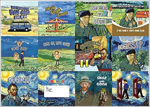 Creanoso Obsessed with Van Gogh Stickers Series 2 (10-Sheet) Ã¢â‚¬â€œ Total 120 pcs (10 X 12pcs) Individual Small Size 2.1 x 2. Inches , Waterproof, Unique Personalized Themes Designs, Any Flat Surface DIY Decoration Art Decal for Boys & Girls, Children,