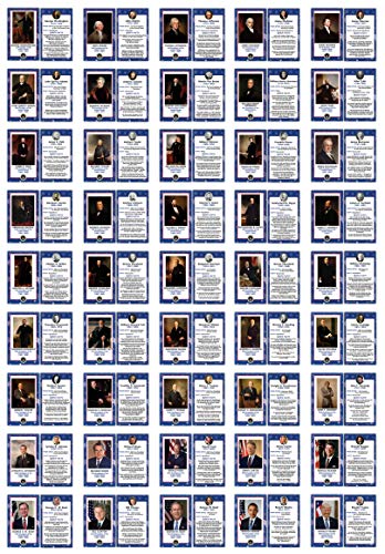 Creanoso US Presidents Flash Cards (135-Pack) â€“ Presidential Learning Cards Gift Set â€“ Stocking Stuffers Gift for Kids, Boys & Girls â€“ Teaching Materials Tools â€“ 45 Presidents â€“ Washington to Trump