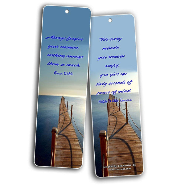 Creanoso Inspirational Bookmarks Cards - Anger Management & Forgiveness Quotes (60-Pack) - Best Set