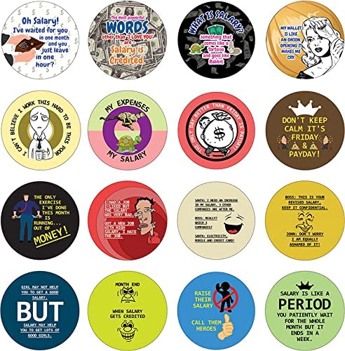 Funny Salary Quotes Sticker (5 Sets X 16 Designs)