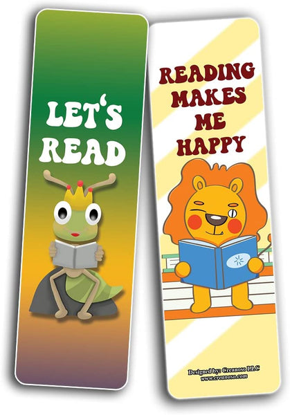 Cute Animals Reading Books Bookmarks (2-Sets X 6 Cards)