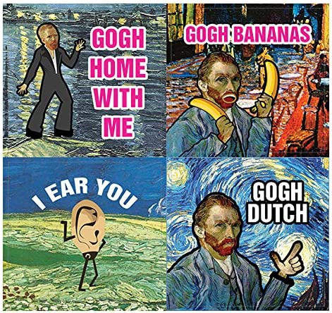 Funny Stickers - Obsessed with Van Gogh Stickers Series 5 (5-Set) - Total 60 pcs (5 X 12pcs) Individual Small Size 2.1" x 2", Unique Themes Designs, Flat Surface DIY Art Decal for Children