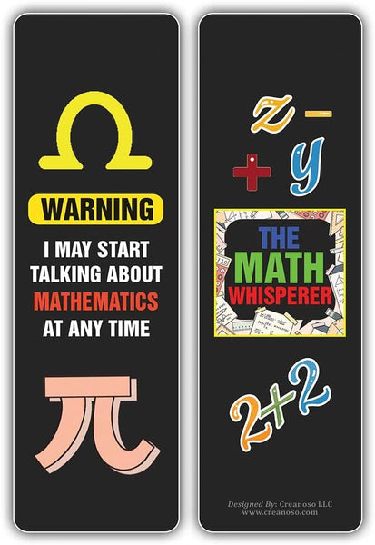 Creanoso I am a Mathematician Bookmarks (10-Sets X 6 Cards) â€“ Daily Inspirational Card Set â€“ Interesting Book Page Clippers â€“ Great Gifts for Adults and Teens