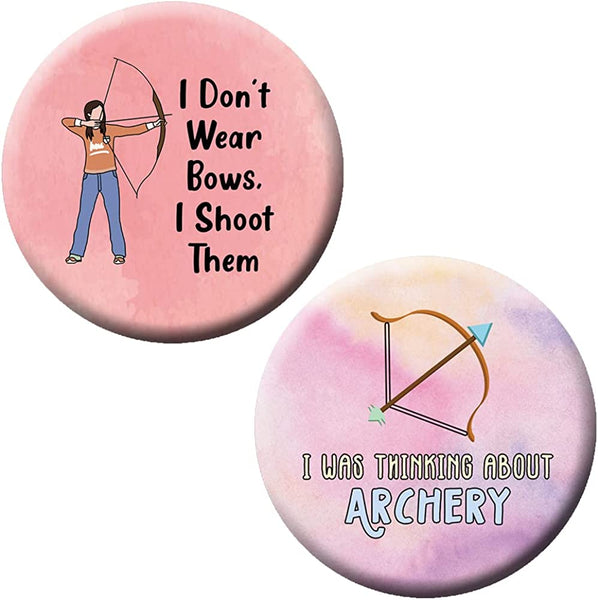 Creanoso Archery Pin buttons (1 X 10 Designs) - Stocking Stuffers Premium Quality Gift Ideas for Children, Teens, & Adults - Corporate Giveaways & Party Favors
