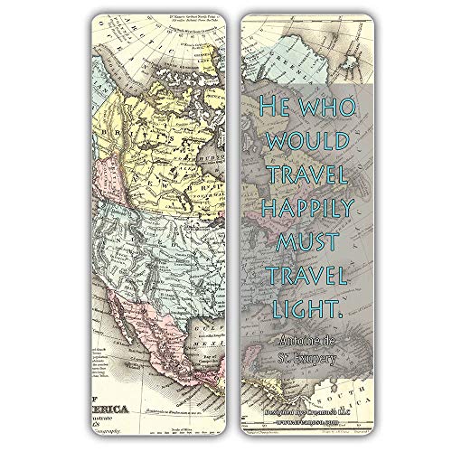 Creanoso Vintage Map Bookmarks Series 2 (30-Pack) Ã¢â‚¬â€œ Stocking Stuffers Gift for Men, Women, Adult, Teens, Boys & Girls Ã¢â‚¬â€œ Party Favors Supplies Ã¢â‚¬â€œ Rewards Gifts