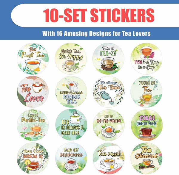 Cute Tea Lovers Stickers (10 Sets X 16 Designs)