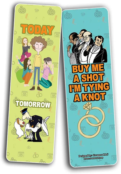 Creanoso Funny Bachelor Party Bookmarks (2-Sets X 6 Cards) â€“ Daily Inspirational Card Set â€“ Interesting Book Page Clippers â€“ Great Gifts for Adults and Teens