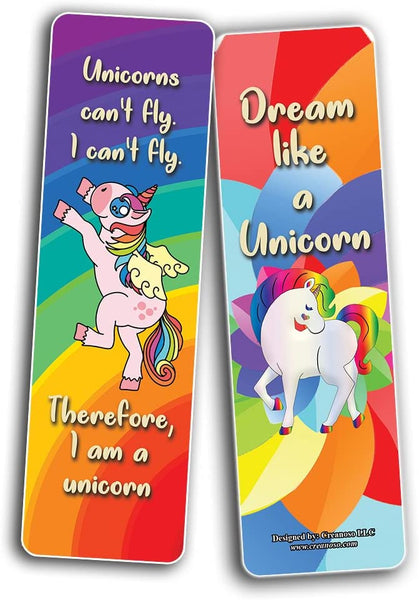 Unicorn and Rainbow Bookmarks (10-Sets X 6 Cards)
