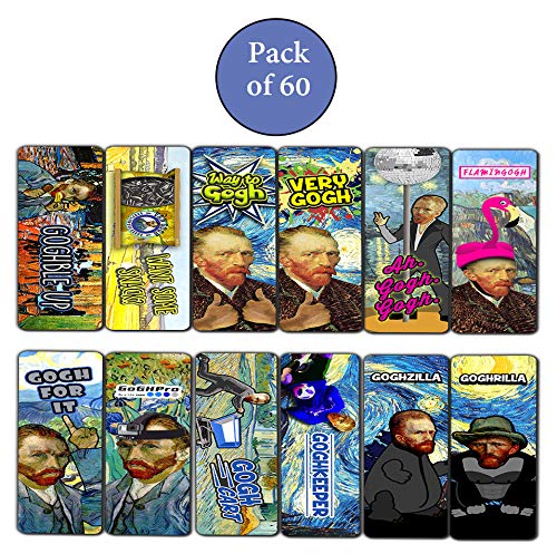 Creanoso Obsessed with Van Gogh Bookmarks Series 3 (60-Pack) ÃƒÂ¢Ã¢â€šÂ¬Ã¢â‚¬Å“ Six Assorted Quality Bookmarks Bulk Set ÃƒÂ¢Ã¢â€šÂ¬Ã¢â‚¬Å“ Premium Gift for Bibliophiles ÃƒÂ¢Ã¢â€šÂ¬Ã¢â‚¬Å“ Awesome Bookmarks Giveaways ÃƒÂ¢Ã¢â€šÂ¬Ã¢â‚¬Å“ Stocking Stuffers Gi