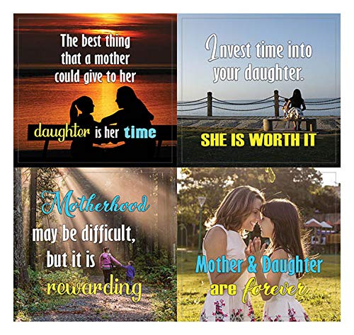 Creanoso Mother and Daughter Sayings Quote Stickers (20-Sheet) â€“ Cool Wall Art Decal Sticker Card Set - Inspirational Sayings Gift Token â€“ Stocking Stuffers Gifts for Mother & Daughters, Moms, Mommies