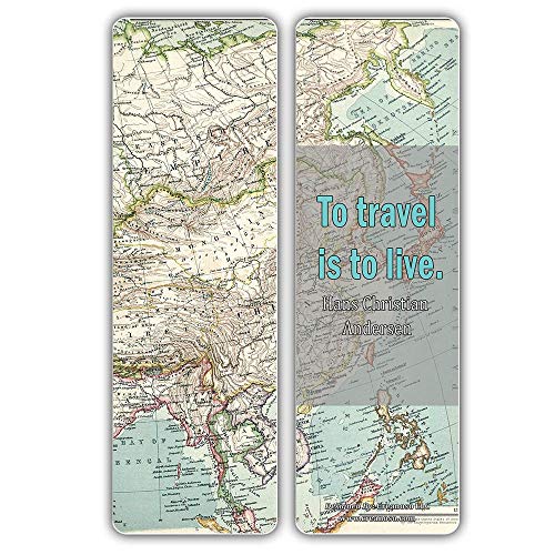 Creanoso Vintage Map Bookmarks Series 2 (30-Pack) Ã¢â‚¬â€œ Stocking Stuffers Gift for Men, Women, Adult, Teens, Boys & Girls Ã¢â‚¬â€œ Party Favors Supplies Ã¢â‚¬â€œ Rewards Gifts