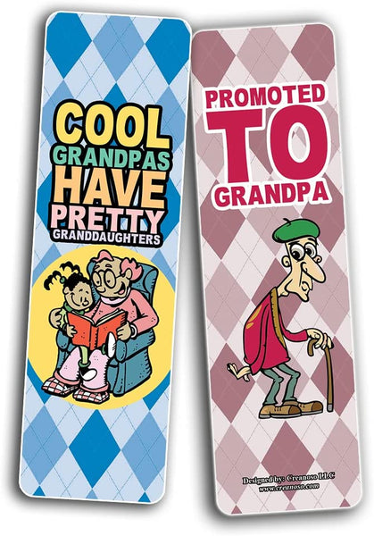 Creanoso Funny Grandparents Bookmarks (5-Sets X 6 Cards) â€“ Daily Inspirational Card Set â€“ Interesting Book Page Clippers â€“ Great Gifts for Adults and Teens