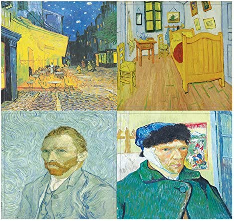 Van Gogh Famous Paintings Stickers - 20 Sheets - Artistic Inspiring Wall Stickers for Men, Women, Teens. Great to Stick on Laptops, Walls, Table, Desk, and Any Surfaces â€“ Cool Gift Token Giveaways