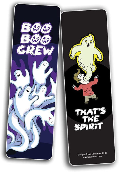 Creanoso Funny Ghost Bookmarks (12-Pack) - Stocking Stuffers Incentive Gift Ideas for Ghost Lovers