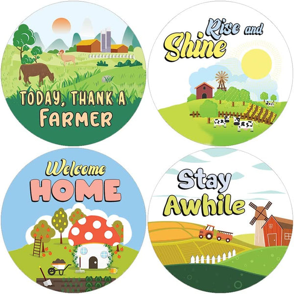 Creanoso Farmhouse Life Quotes Stickers (5 Sets X 16 Designs) â€“ Sticker Card Giveaways for Kids â€“ Awesome Stocking Stuffers Gifts for Boys & Girls â€“ Classroom Home Rewards Enticements