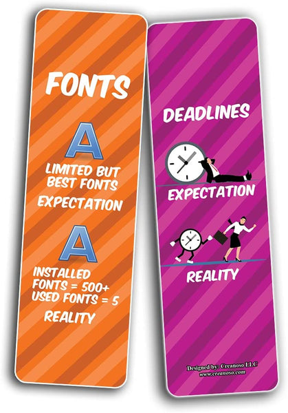 Graphic Designer - Expectation VS Reality - Bookmarks (2-Sets X 6 Cards)
