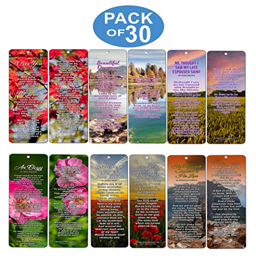 Famous Classical Short Poems Bookmarks Series 1 - Love (30Pack)