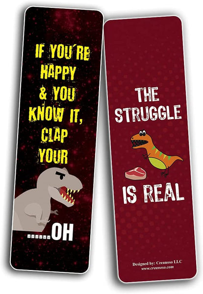Creanoso Funny T-Rex Bookmarks (60-Pack) - Premium Quality Bulk Buy Value Gift Pack Personal Collection