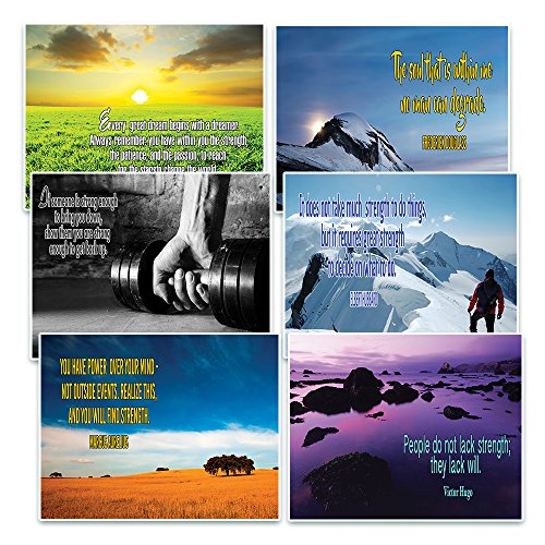 Creanoso Success Inspirational and Encouraging Quotes Postcards (60-Pack) â€“ Inspiring Greeting Postcards for Men, Women, Teens, Adults, Seniors