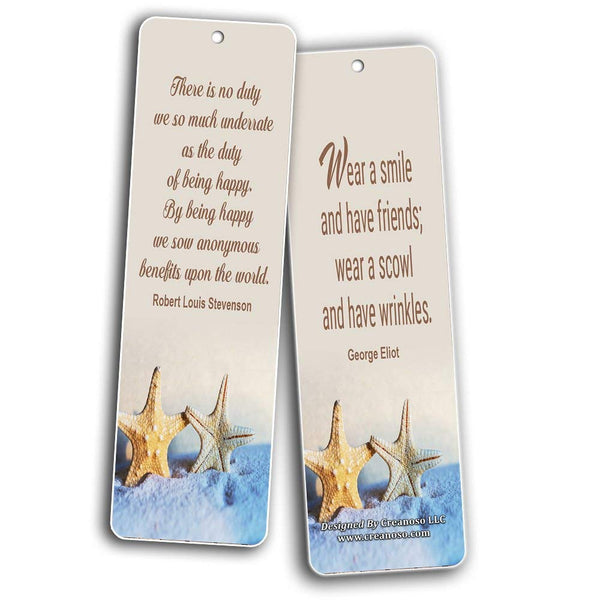 Creanoso Inspirational Sayings Bookmarks (60-Pack) - Laughter and Joy Quotes - Encouragement Set