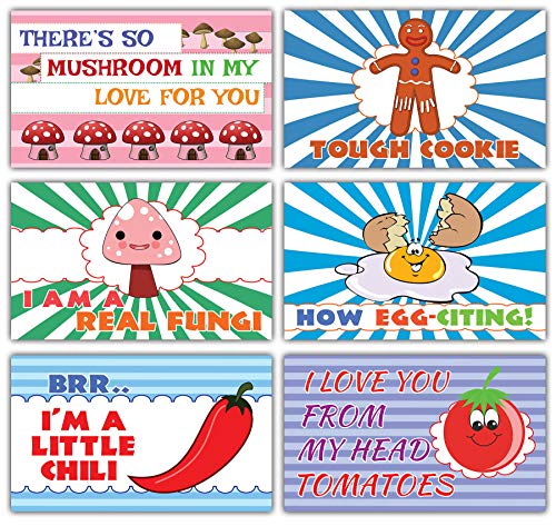 Creanoso Food Puns Lunchbox Funny Jokes Flashcards (120-Pack) â€“ Assorted Informational Giveaways Learning Cards â€“ Unique Stocking Stuffers Gifts for Boys & Girls â€“ Teaching Learning Material
