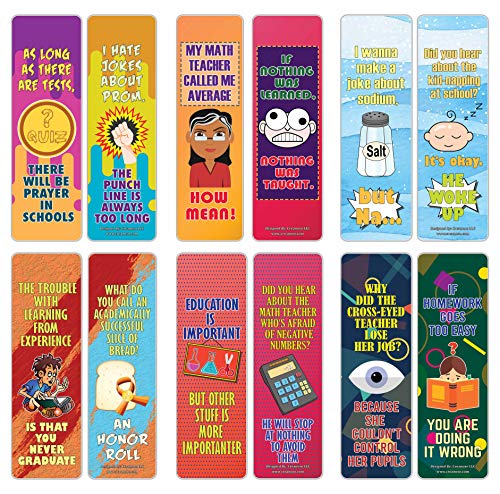 Creanoso Funny One Liners Jokes School Bookmarks Series 1 (30-Pack) Ã¢â‚¬â€œ Unique Stocking Stuffers Gifts for Men, Women, Unisex Adults Ã¢â‚¬â€œ Cool Book Page Clippers Collection Set Ã¢â‚¬â€œ Awesome Giveaways