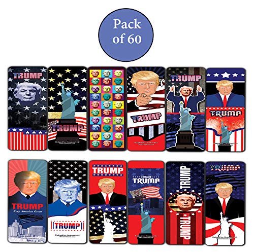 Creanoso Trump President Collectors Bookmarks (60-Pack) ÃƒÆ’Ã‚Â¢ÃƒÂ¢Ã¢â‚¬Å¡Ã‚Â¬ÃƒÂ¢Ã¢â€šÂ¬Ã…â€œ Unique Stocking Stuffers Gifts for Men, Women, Teens, Kids ÃƒÆ’Ã‚Â¢ÃƒÂ¢Ã¢â‚¬Å¡Ã‚Â¬ÃƒÂ¢Ã¢â€šÂ¬Ã…â€œ Amazing True American Patriotic Book Marker Cards Collection