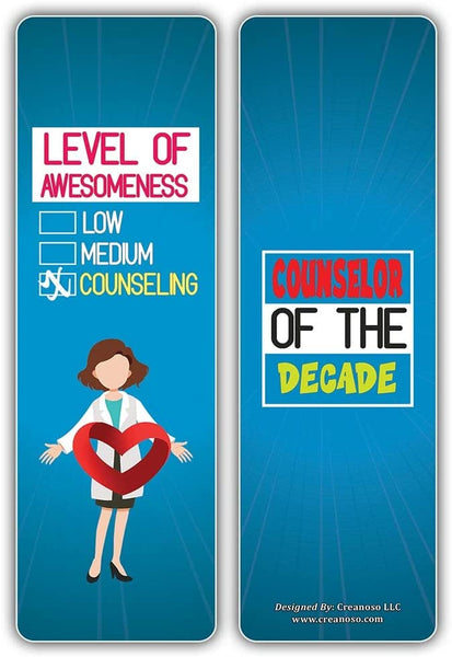 Creanoso I am a Counselor Bookmarks (2-Sets X 6 Cards) â€“ Daily Inspirational Card Set â€“ Interesting Book Page Clippers â€“ Great Gifts for Adults and Teens