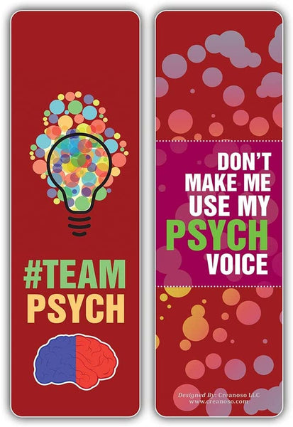 Creanoso I am a Psychologist Bookmarks (2-Sets X 6 Cards) â€“ Daily Inspirational Card Set â€“ Interesting Book Page Clippers â€“ Great Gifts for Adults and Teens