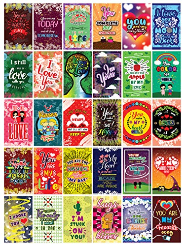 Romantic Inspirational Lunch Box Love Notes Series 2 (60-Cards)-Mini Educational Information Cards Set â€“ Unique Gift Set for Boys, Girls - Assorted Learning Giveaways Pack â€“ Informational Cards