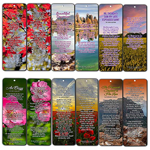 Famous Classical Short Poems Bookmarks Series 1 - Love (60-Pack)